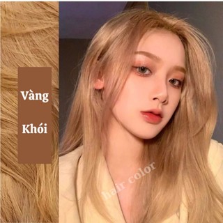 Thuốc nhuộm tóc VÀNG SÁNG KHÓI - VÀNG TRO - VÀNG KHÓI Tặng kèm Oxy Và Găng tay