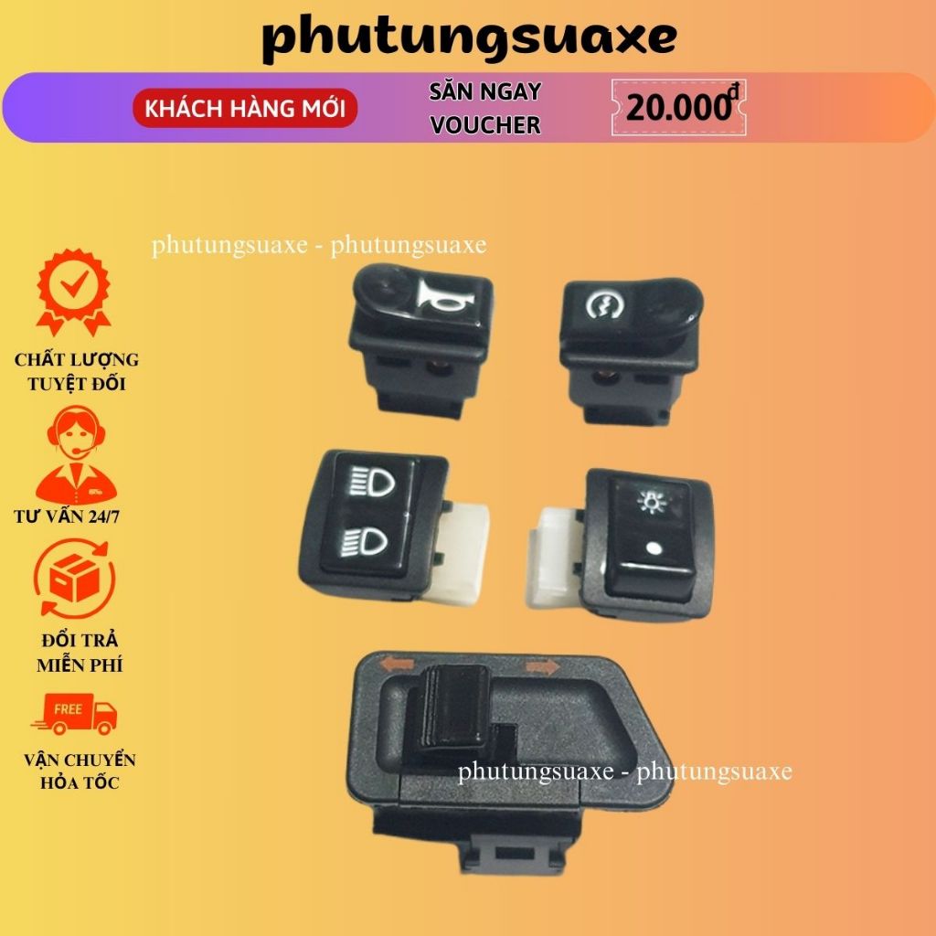 Bộ 5 Nút Công Tắc Xe Wave A RS 100 Wave Cá phutungsuaxe
