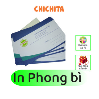 In phong bì, bao thư theo yêu cầu - phôi có sẵn CHICHITA kích thước 22x12 cm