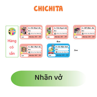 Nhãn dán Vở In Hình Theo Yêu Cầu Chichita