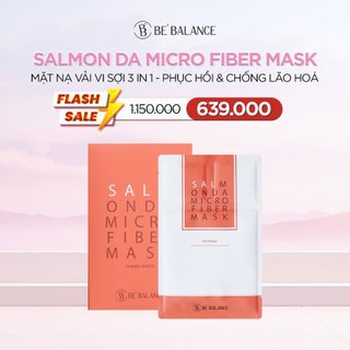 (M11) Mặt Nạ Vải Vi Sợi Be'Balance SALMON DA MICRO FIBER MASK 3in1 Làm Đẹp Da 1 hộp 10 miếng