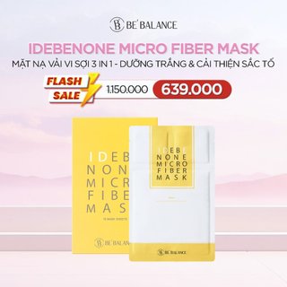 (M09) Mặt Nạ Vải Vi Sợi Be'Balance IDEBENONE MICRO FIBER MASK 3in1 Làm Đẹp Da 1 hộp 10 miếng