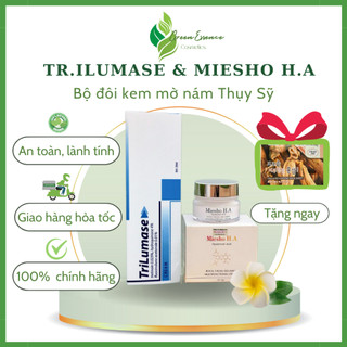 Bộ đôi kem mờ nám Thụy Sỹ - Kem dưỡng phục hồi MIESHO H.A & Kem nám TR.ILUMASE mờ thâm , dưỡng trắng