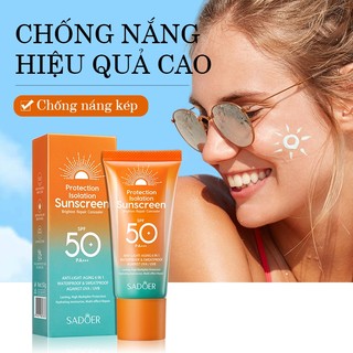 Kem chống nắng hằng ngày dạng gel SADOER thoáng da mỏng nhẹ giúp dưỡng ẩm chống tia UV bảo vệ tối ưu cho làn da