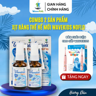 Combo 2 hộp Xịt chống sâu răng wavekids Noflo cho bé từ 1 tuổi giúp ngăn ngừa răng sâu,sún, vàng, đen răng. Hương dâu
