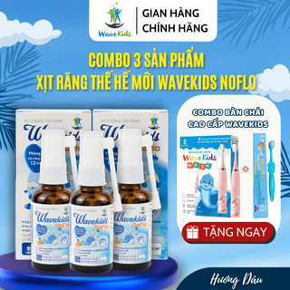 Combo 3 chai Wavekids Noflo.Xịt chống sâu răng thế hệ mới giúp ngăn ngừa sâu răng bảo vệ răng.Hương dâu thơm ngọt