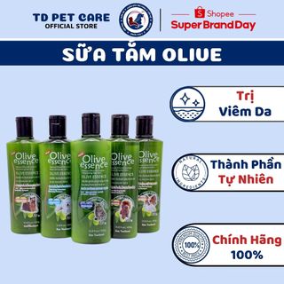 Lọ Sữa Tắm Cho Chó Mèo Dưỡng Lông Thơm Lâu Olive - Chai Sữa Tắm Mèo Mượt Lông TD Pet Care
