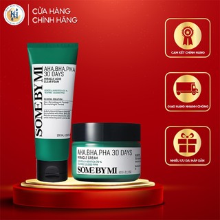 [Mã FMCG8 - 8% đơn 250K] Combo Giảm Mụn, Cấp Ẩm Cho Da Some By Mi AHA-BHA-PHA 30 Days Miracle ( SRM 100ml + Kem 50ml )