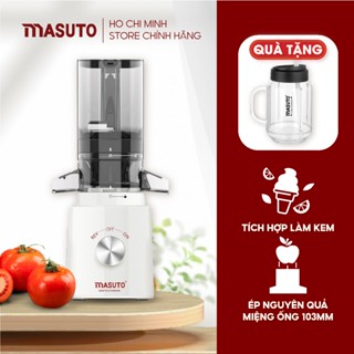 Máy ép chậm Masuto máy ép trái cây làm kem ép nguyên quả kiệt bã dung tích 0,6L