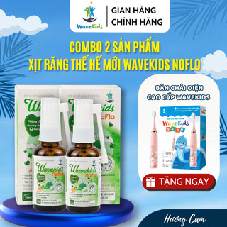 Combo 2 hộp Xịt chống sâu răng wavekids Noflo cho bé từ 1 tuổi giúp ngăn ngừa răng sâu,sún, vàng, đen răng. Hương cam