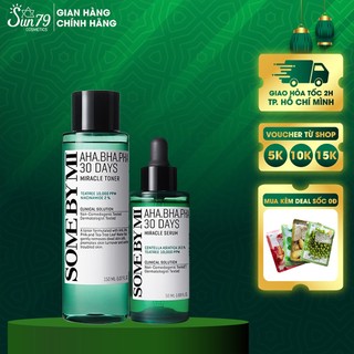 Combo Giảm Mụn Some by mi 30days AHA-BHA-PHA 30 Days Miracle (Toner 150ml, Serum 50ml)