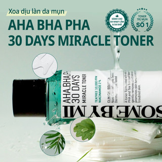Combo giảm mụn Some By Mi AHA-BHA-PHA 30 Days Miracle (Toner + Kem)