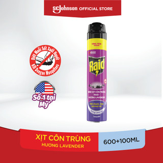 Bình Xịt Côn Trùng RAID Hương Lavender 600ML + Tặng Thêm 100ML