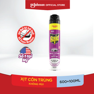 Bình Xịt Côn Trùng RAID Không Mùi 600ML + Tặng Thêm 100ML