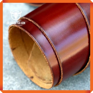10 Pia da bò Pullup cao cấp màu mận chín thương hiệu Da Thuộc Sài Gòn - Da bò thật