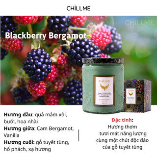 Nến thơm phòng vintage Chillme hương độc đáo tươi mát 200g - Blackberry Bergamot