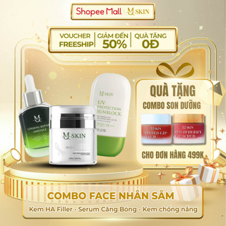  Combo Kem Face,Serum căng bóng và kem chống nắng MQ Skin dưỡng da sau tái tạo