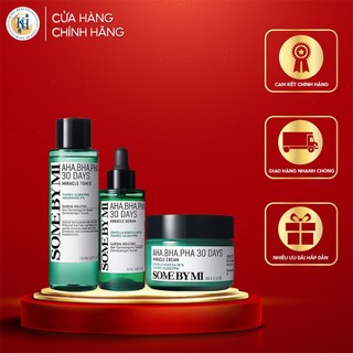 Bộ 3 Sản Phẩm Dưỡng Da Giảm Mụn"Thần Kỳ" SOME BY MI AHA-BHA-PHA 30 Days Miracle ( TONER 150ml + SERUM 50ml +CREAM 50ml )