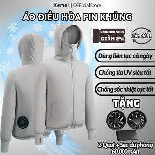 Áo điều hòa pin khủng 60000 mAh, Áo chống nắng có quạt sử dụng liên tục 24h, Áo điều hòa Nhật Bản cao cấp thời trang