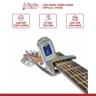 Tuner + kẹp capo guitar aroma ac-05, dành cho guitar, ukulele, guitar bass, chromatic