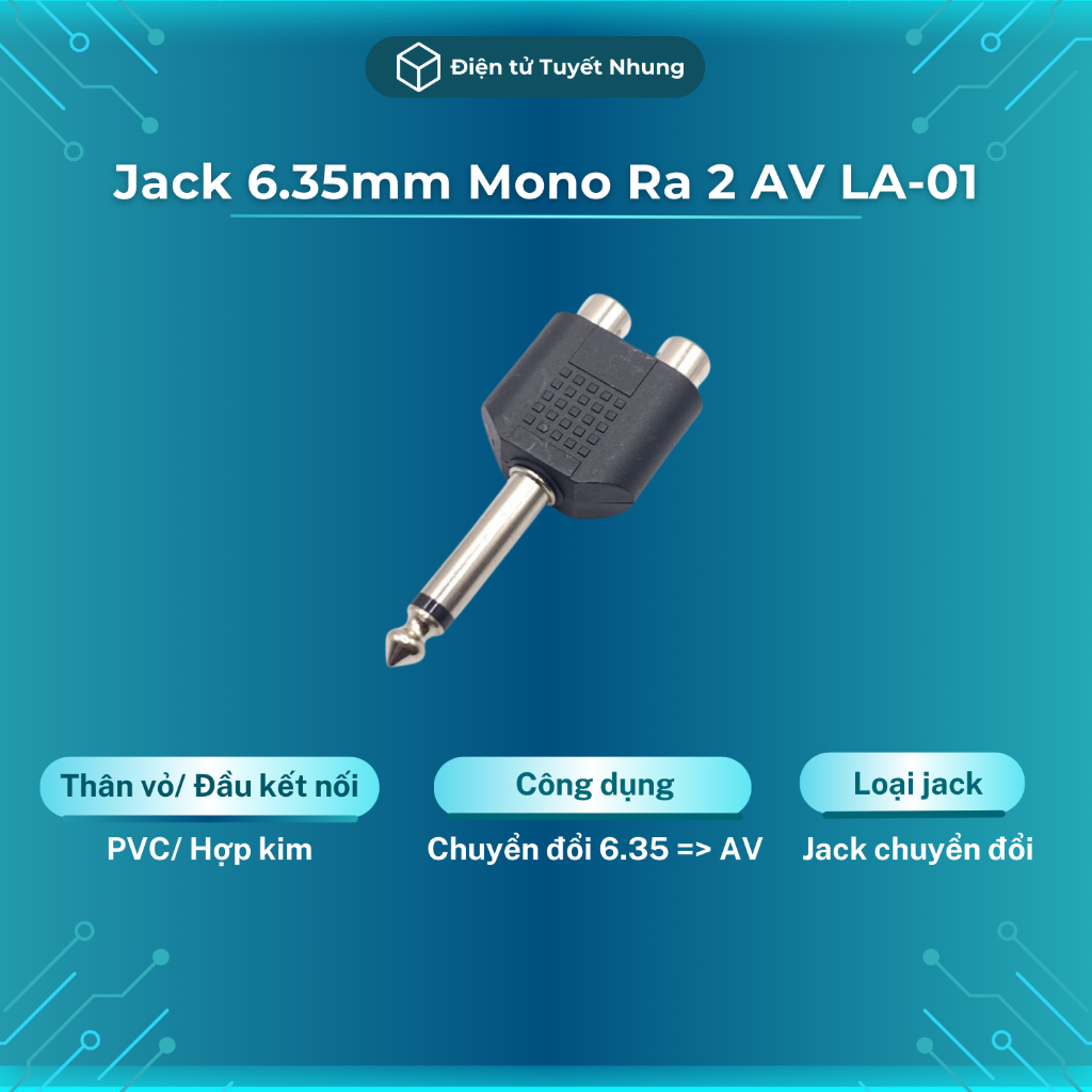 Jack 6 Ly Ra 2 AV LA-01 Giá Tốt - Jack 6 Ly Mono Ra 2 Hoa Sen Âm BH Lỗi 1-1