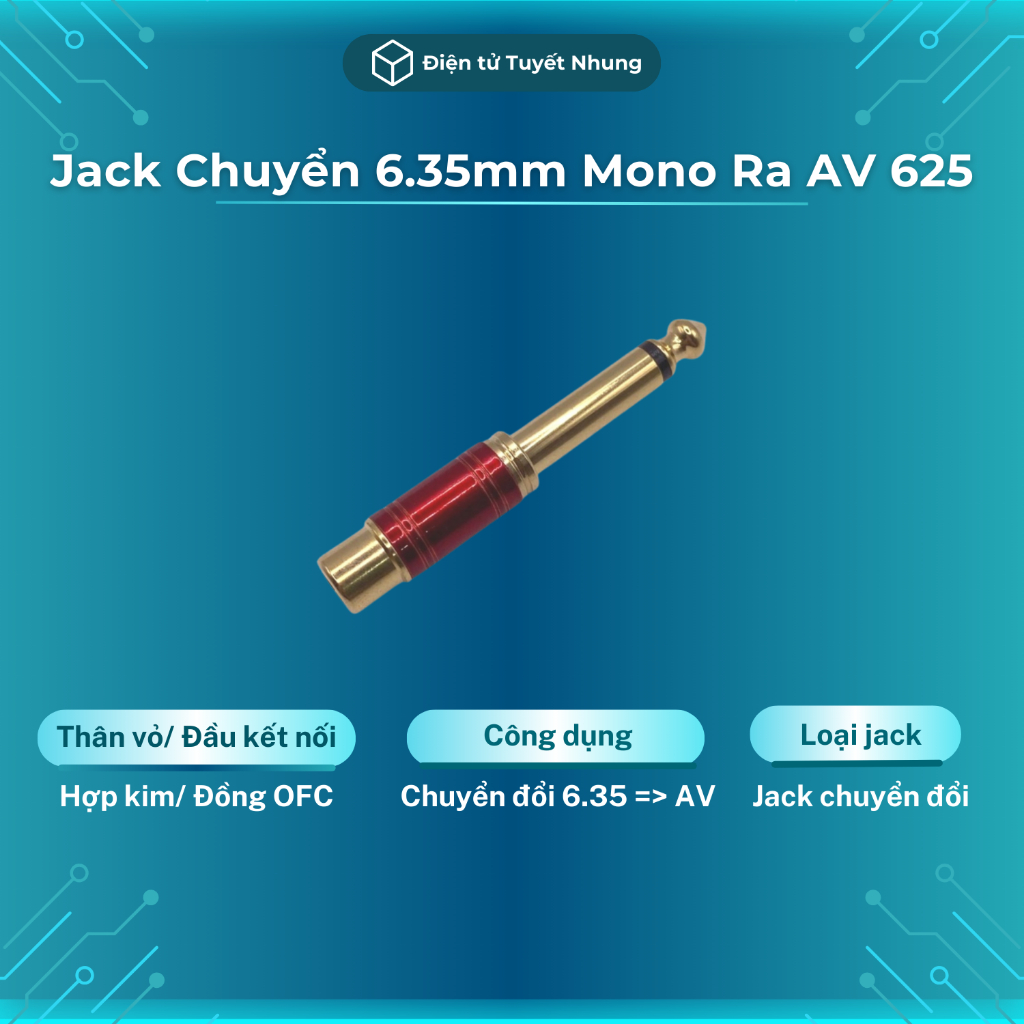 Jack 6 Ly Ra AV 625 (Jack 6 Ly Ra Hoa Sen) - Đầu Chuyển Đổi Giắc Cắm Âm Thanh BH Lỗi 1-1