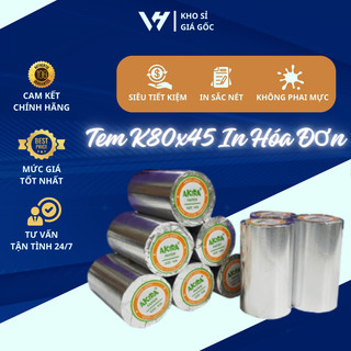 Giấy in hóa đơn in bill akira bọc bạc k80 k58 giấy in đơn k80 đường kính 45mm in rõ nét.