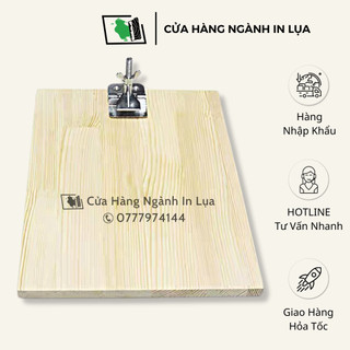 Mặt phẳng gỗ in lụa, mặt bàn gỗ in lụa kèm kẹp bướm in lụa kích thước 30x40cm