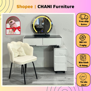 Bàn trang điểm, bàn phấn nhập khẩu cao cấp mặt kính cường lực nhỏ gọn - Mã TN21