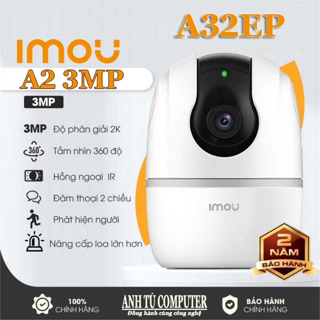 Camera WiFi quay quét Imou A2 3MP 2K A32EP