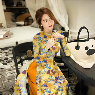 Vải May Áo Dài Lập Thể Lá Phong, Lụa Hồng Anh Siêu Đẹp