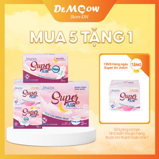 [MUA 5 TẶNG 1] COMBO 05 hộp Băng vệ sinh Super Air Jiskin TẶNG 01 hộp Băng vệ sinh hàng ngày 20 miếng