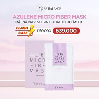 (M10) Mặt Nạ Vải Vi Sợi Be'Balance AZULENE MICRO FIBER MASK 3in1 Làm Đẹp Da 1 hộp 10 miếng