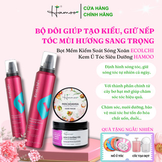 Bọt Mềm Kiểm Soát Sóng Xoăn EcoLchi Và Ủ Tóc Phục Hồi Nước Hoa Hamoo Bộ Đôi Giúp Tạo Kiểu, Tạo Hình Cho Tóc, Giữ Nếp Tóc