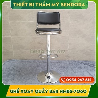 Ghế xoay quầy bar chân sắt có tựa, ghế trang điểm, lễ tân Hi-Mec HMBS-7060