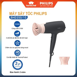 Máy sấy tóc philips bhd350, công suất 2100w, an toàn bảo vệ tóc, bảo hành 2 năm | hàng chính hãng