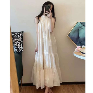 Váy đi biển chất vải voan thêu hoa dáng dài - Retrostyle - Vaymaxi3455_P5K4