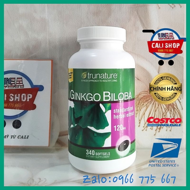 [ Date 11/26 ] Ginkgo Biloba Trunature 120mg 340 Viên Bổ Não, Tăng Cường Tuần Hoàn Não - Hàng Mỹ Chính Hãng Từ Cali