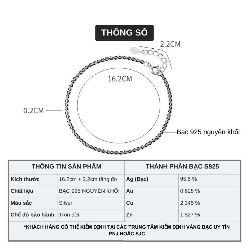 Lắc Tay Bạc 925 Nguyên Chất (Bảo Hành Đánh Sáng Trọn Đời) Lắc Tay Trơn Xoắn 0269 K13 | BigBuy360 - bigbuy360.vn