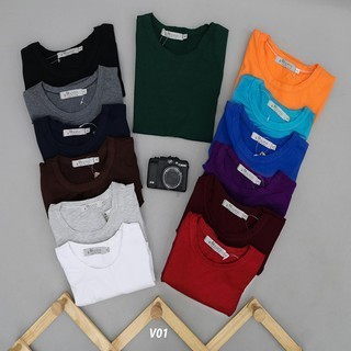 Áo thun nam ngắn tay cổ tròn TINY KING áo phông basic cộc tay màu trắng đen trơn form rộng vải cotton mịn co giãn V01