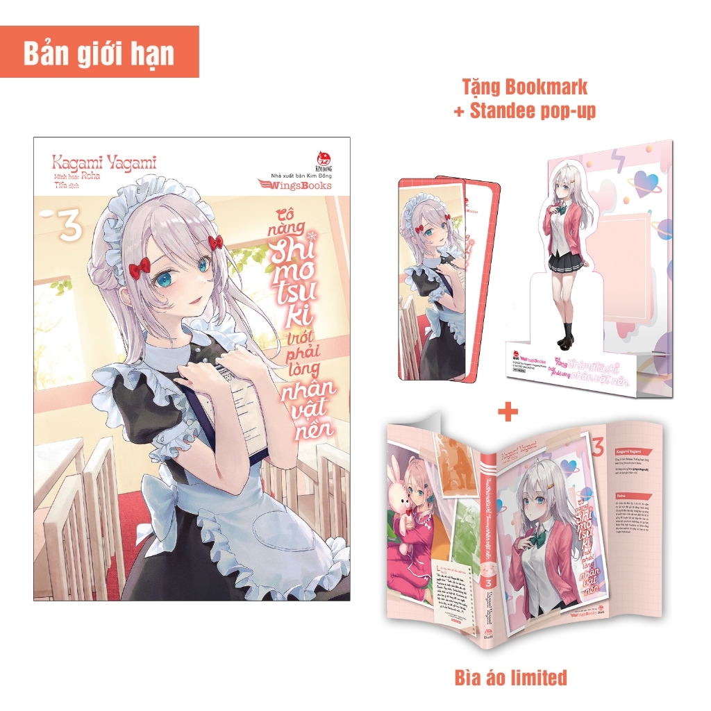Sách - Cô nàng Shimotsuki trót phải lòng nhân vật nền tập 1 2 3 4 5 - NXB Kim Đồng