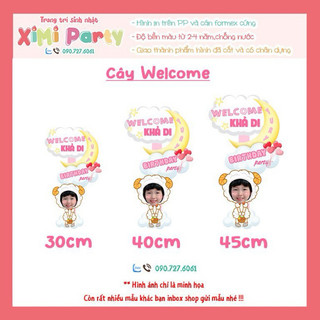 Cây welcome để bàn trang trí tiệc sinh nhật bé.