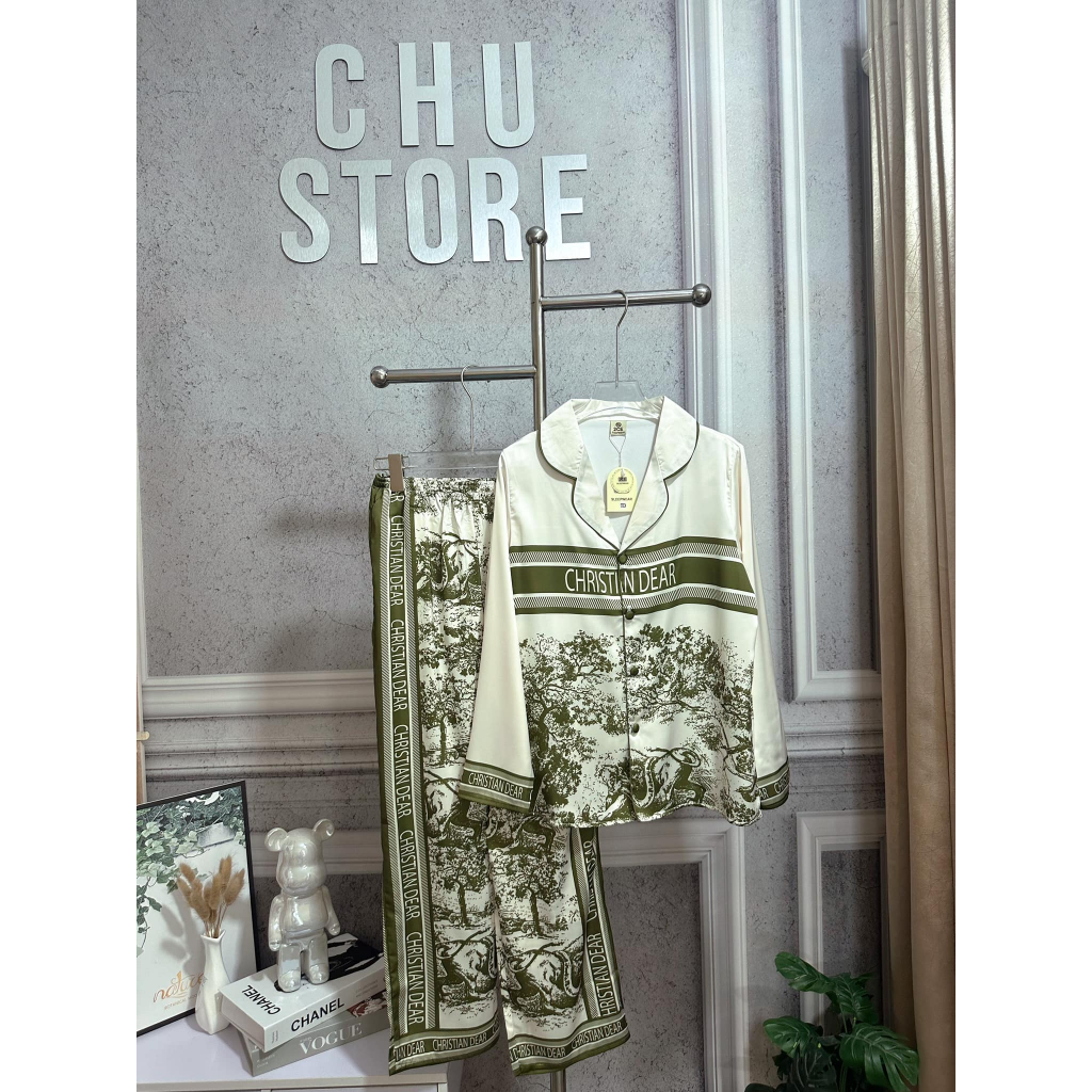 Bộ Lụa Mịn Mặc Nhà Nút Bọc  * Thiết Kế 2CE *