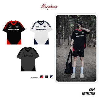 Áo Thun Phối thể thao Bóng Đá, Phối Cổ V, Áo Thun Local Brand Morpheus,Cổ Tim, Áo Jersey Form Rộng, Oversize