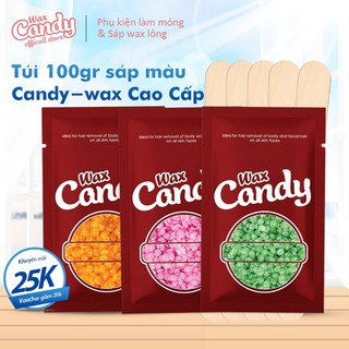 Sáp wax lông nóng hạt đậu Hard Wax Beans Candy Wax Hạt wax nóng màu sắc túi 100g SWL01 [CHE TÊN]