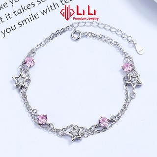 Lắc tay bạc nữ lili s925 đính đá cz cao cấp hình ngôi sao 5 cánh kelsey lili_721264