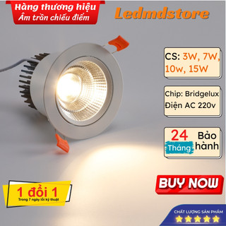 Đèn Led âm trần chiếu điểm, chỉnh hướng góc 30 độ, tiết kiệm điện, bảo hành 24 tháng