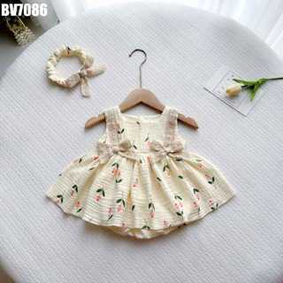  Set Body Váy Hoa Tulip Bodysuit Cho Bé Gái Sơ Sinh 1 2 Tuổi MINTSCLOSET - BV7149 