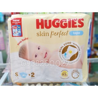 Tã dán sơ sinh huggies nb70/s54/s80+2 miếng skin perfect mới