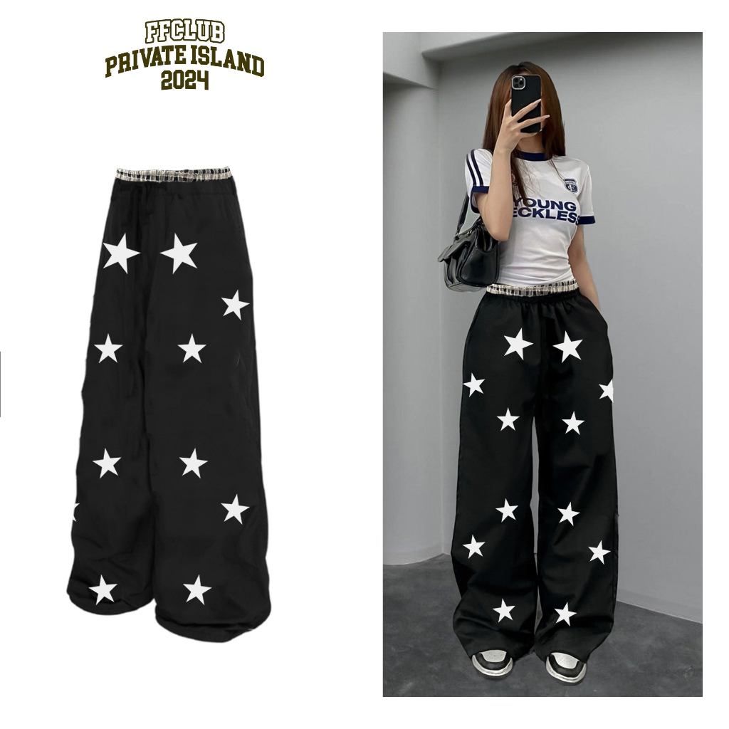 QUẦN DÙ ỐNG RỘNG FFCLUB 2 LƯNG PARACHUTE MIX